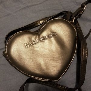 BTSSB black heart faux leather cross body bag